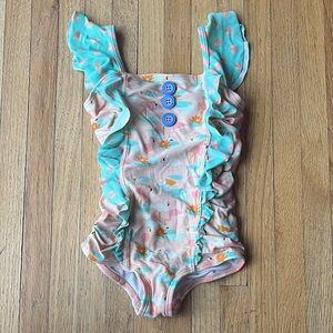 Matilda Jane Floral Swimsuit with Peach Trim